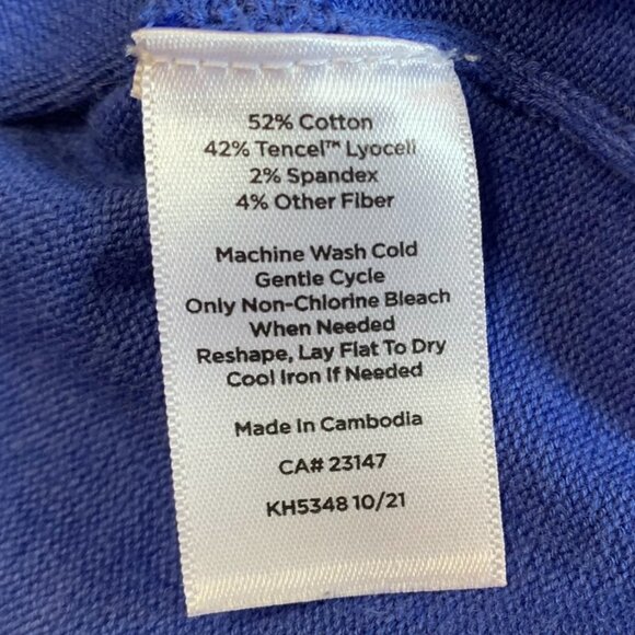 Talbots Womens Violet Blue Scalloped Edge 3/4 Sleeve Cardigan Size Medium - Picture 6 of 6